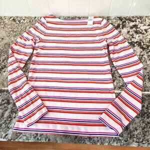 GAP Soft Cotton Blend Pink Striped Long Sleeve Tee M